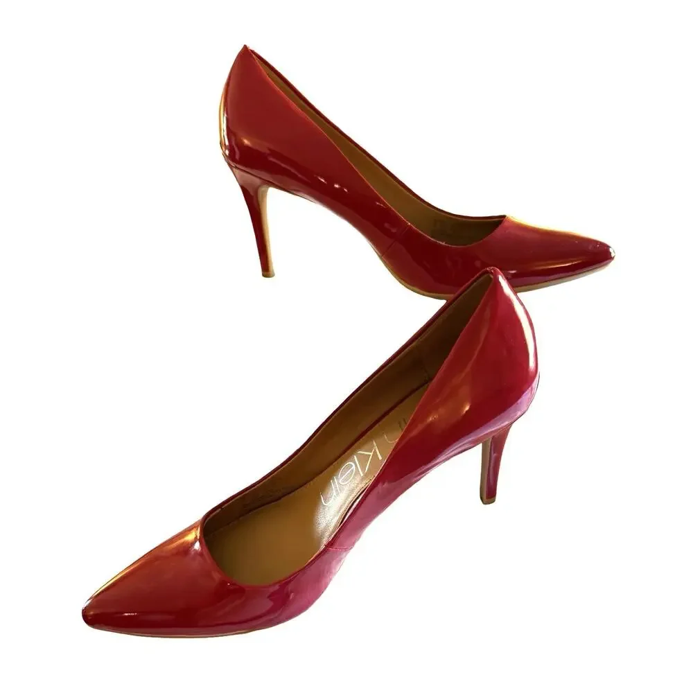 Calvin Klein Heels Size 10 Red Kamara Pump Classic 4